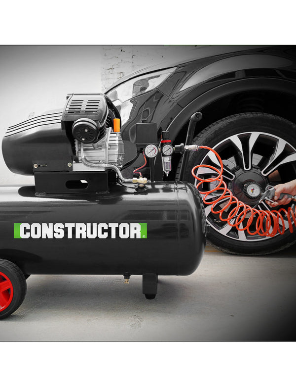 OLIECOMPRESSOR 100L MET TWEE CILINDERS - CONSTRUCTOR