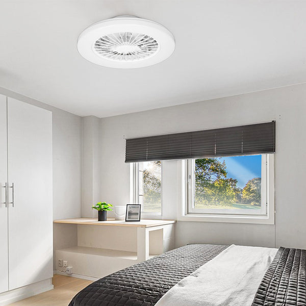 Ventilateur de plafond –  éclairage LED 48 cm – 24 vitesses –  timer intégré –  blanc
