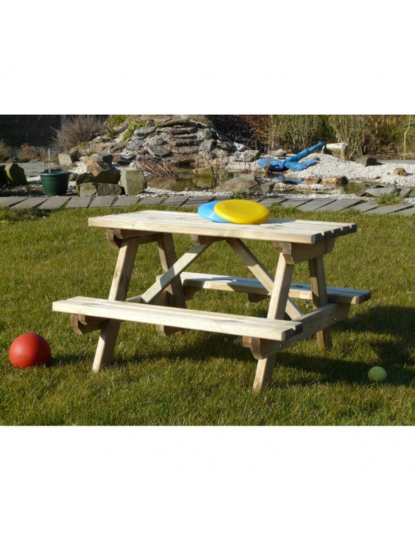 Houten picknicktafel voor kinderen – 91 x 89 x 57 cm – behandeld grenenhout