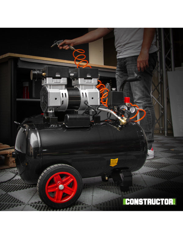 Compressor 750W – stille 50L – 8 bar, olievrij, 68 dB