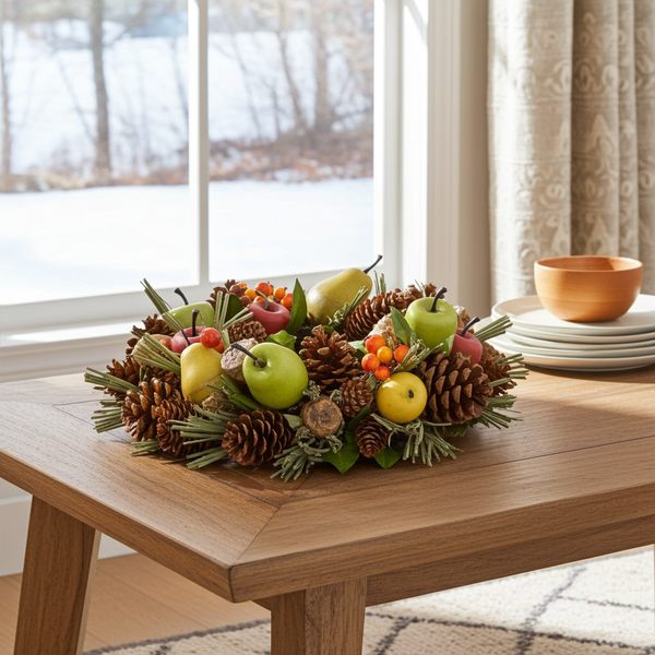 Decorative Autumn Wreath – Natural Style PVC 25 × 12 × 20 cm