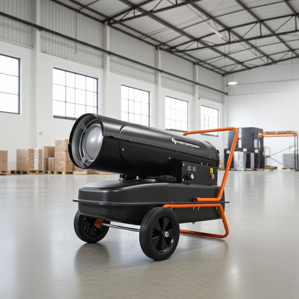 Canon à chaleur diesel 30 kW CHESTERPRO HEAT – puissant chauffage d’atelier – thermostat & roues