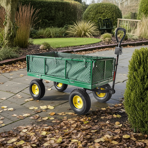 Steel Garden Cart with Removable Liner – 138 x 62 x 68 cm