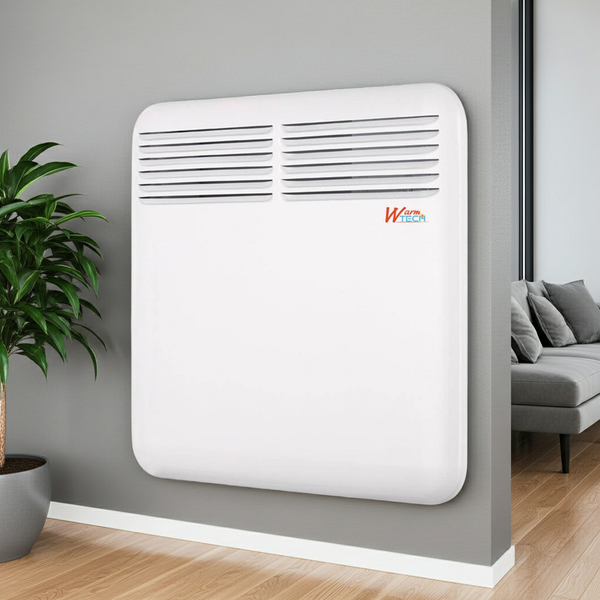 Convecteur électrique mural 1000 W – thermostat électronique –  timer 24 h –  blanc