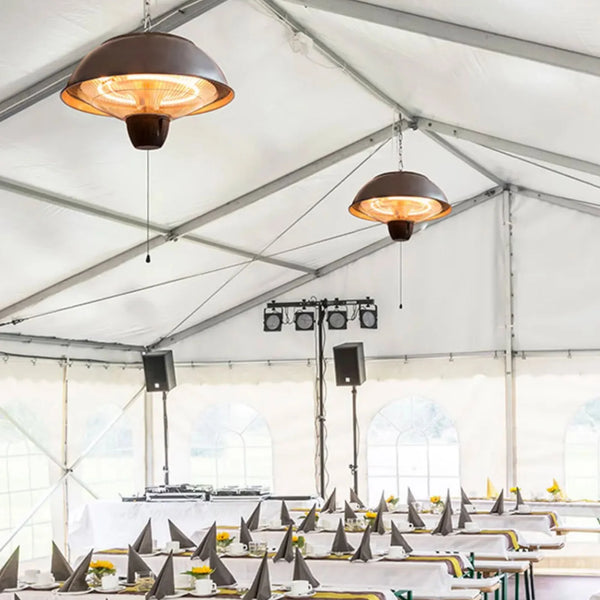 Chauffe-terrasse Kratos infrarouge suspendu 1500W – À chaîne –  Acier –  14 m² de portée