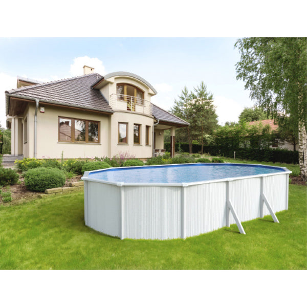 Piscine SAPHIR 7,90 x 4,85 m – Rectangulaire – 33 m³ –  Acier galvanisé ondulé et prélaqué