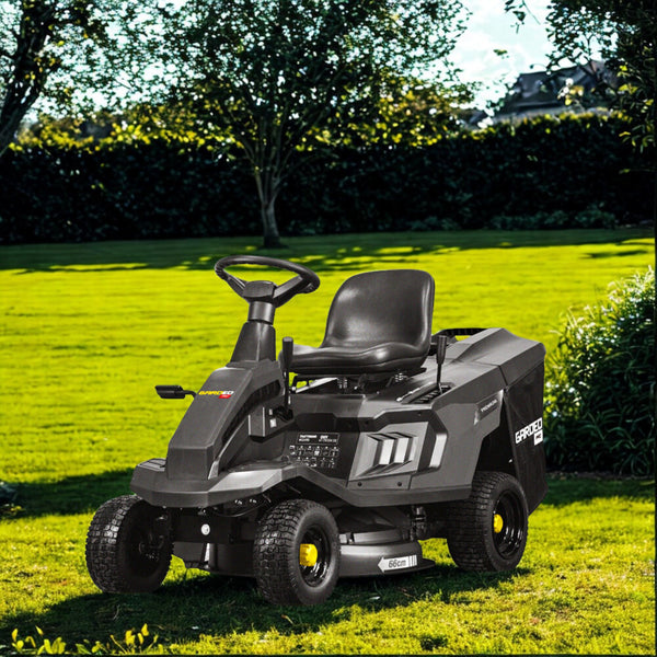 Rider tondeuse 224cc – Coupe 65 cm – Bac 150 L – Mulching – Démarrage électrique