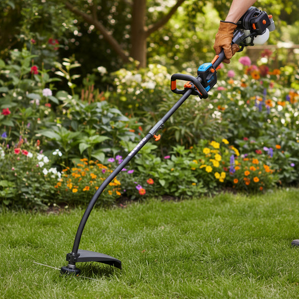 Petrol Grass Trimmer 26cc – 43 cm Cutting Width – Electric Start – Detachable Shaft