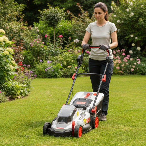 3-in-1 Kit Lawn Mower / Grass Trimmer / Blower – Includes 2 Batteries + Fast Charger