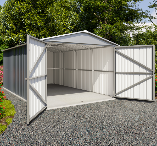 Spacieux garage métal 15,5 m² – Résistant, lumineux et facile à installer