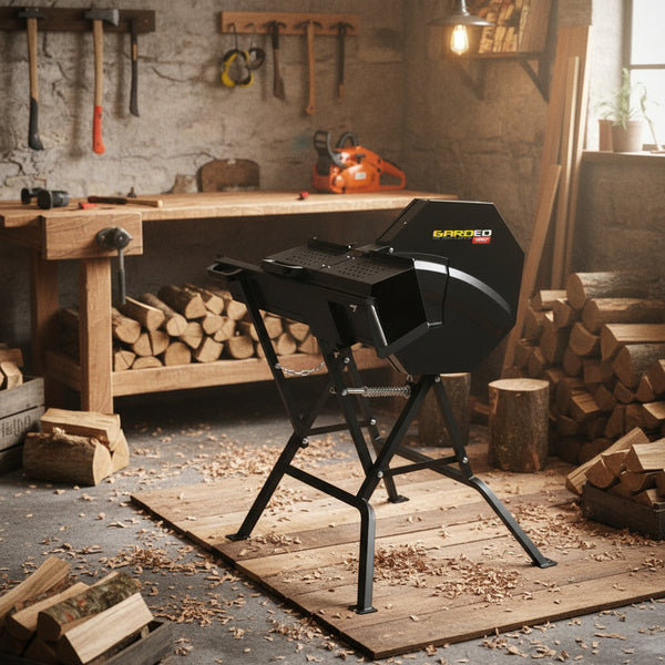 Scie à Bûches Électrique 2200W – Coupe Rapide jusqu’à 140 mm | Lame 405 mm – Idéale Bois de Chauffage