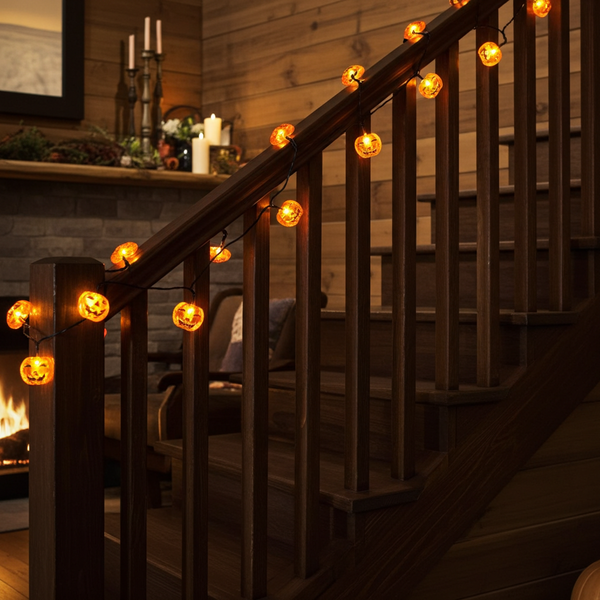 Halloween Pumpkin LED Garland – 150 cm Light-Up Decoration for a Festive Atmosphere