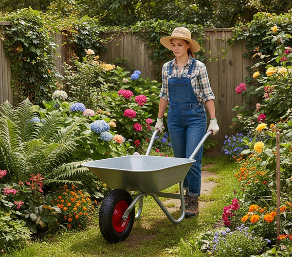 Galvanized wheelbarrow 85L – pneumatic wheel – 100 kg capacity