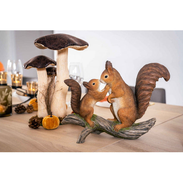 Squirrels Decoration in Polyresin – Brown Ornament 34.5 × 13 × 25 cm