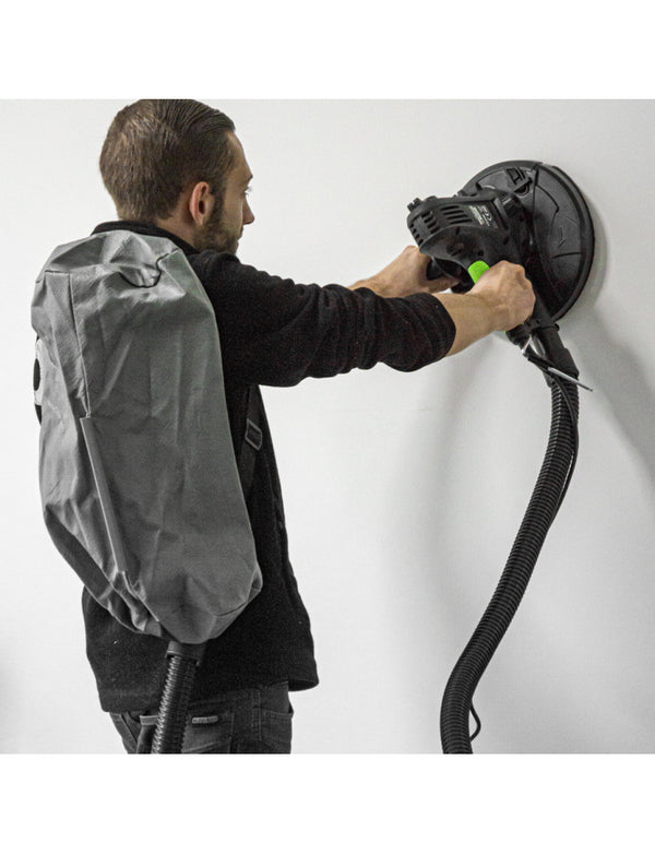 Ponceuse à plâtre 1220W – 225 mm – Vitesse réglable – Sac récupérateur & 8 abrasifs inclus