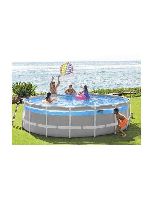 Piscine Intex Prism Frame Clearview Ø 4,88 x 1,22 m – Piscine ronde 19 156 L avec fenêtre & filtration 5 678 L/h