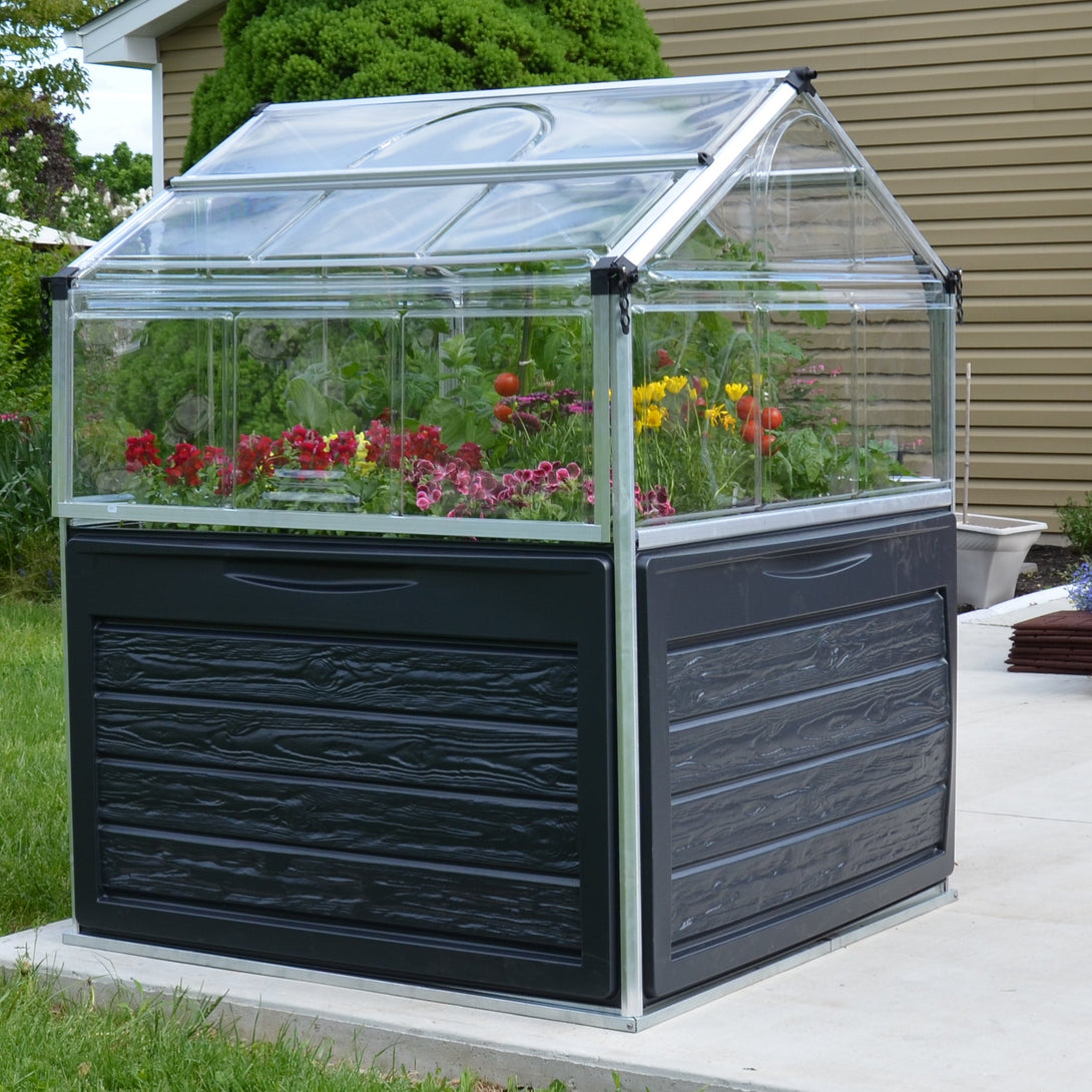 Mini greenhouse Plant Inn Silver – grow easily with raised garden bed ...