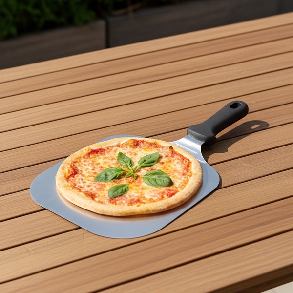 Stainless steel pizza peel Paderno – 22x18 cm – Short handle, washable, for professionals and home cooks