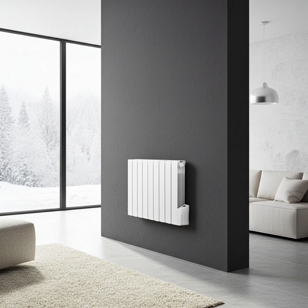 Radiateur à inertie fluide 1200W – LCD, 7 jours, 8 éléments & IP24