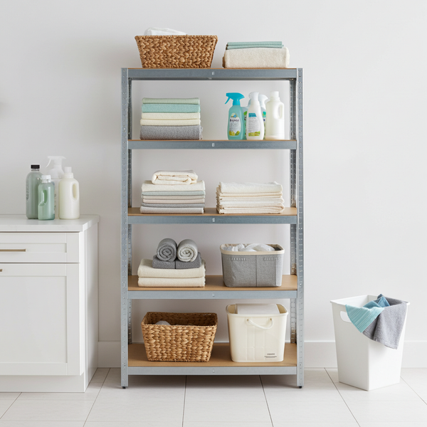 Rack en métal MDF/GALVA – 180 x 120 x 45 cm - 5 étagères - Montage facile sans boulons