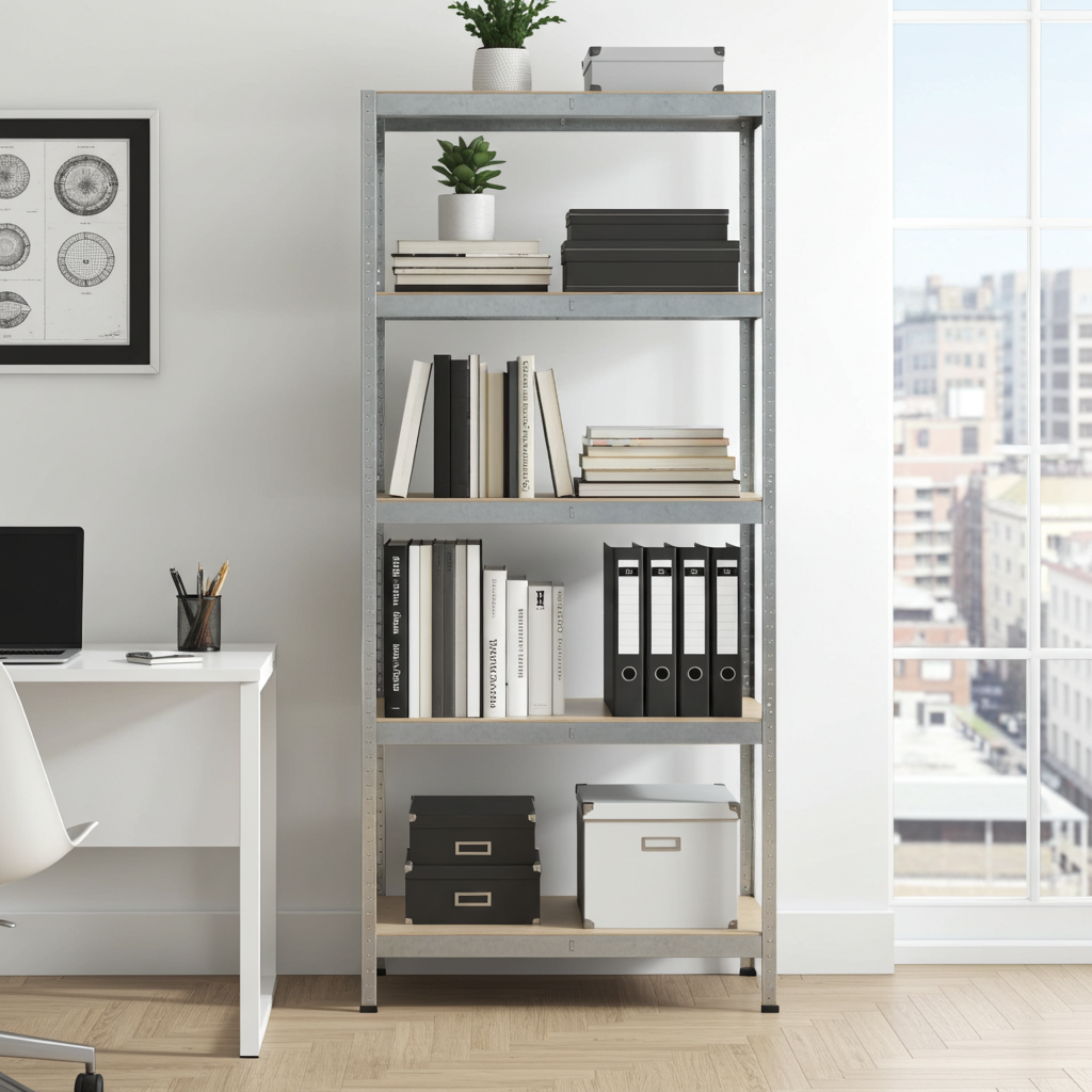 Chestor Rack Metal rack MDF/GALVA – 180×90×40 cm – 5 shelves – Easy boltless assemb ...