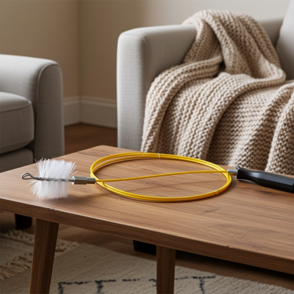 Pellet Stove Cleaning Kit – 3 m Fiberglass Rods – Metal Brush – Easy a ...
