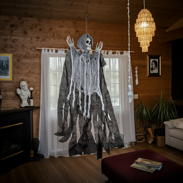 Hanging Skeleton – Black Halloween Decoration 90 cm