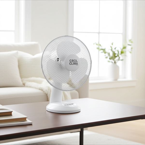 Ventilateur de table 40W – 30 cm – Oscillant, 3 vitesses, silencieux & compact