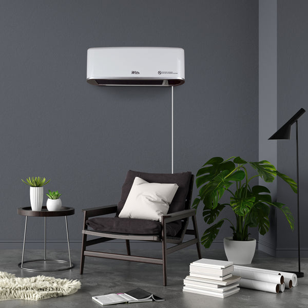 Radiateur céramique mural 2000 W avec télécommande & timer – blanc