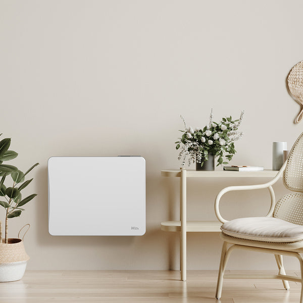 Radiateur à inertie céramique 1000 W mural – blanc – thermostat LCD