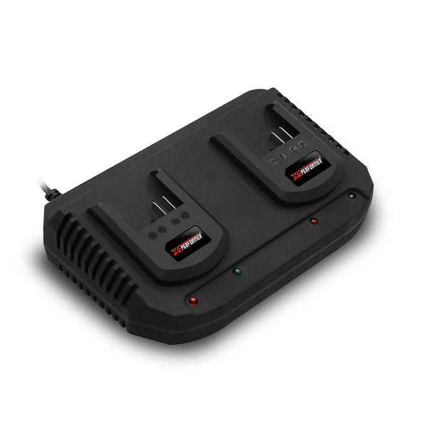 Snellader dubbel voor 20V accu – 2Ah & 4Ah accu’s – X-Performer
