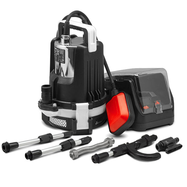 Pompe vide-cave sur batterie 20V – 3000 L/h – immersion 5 m – sans batterie – X-Performer