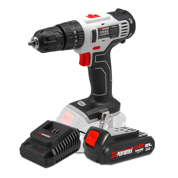 Perceuse visseuse percussion 20V – mandrin 10 mm – avec batterie 2Ah & chargeur 1H – X-Performer
