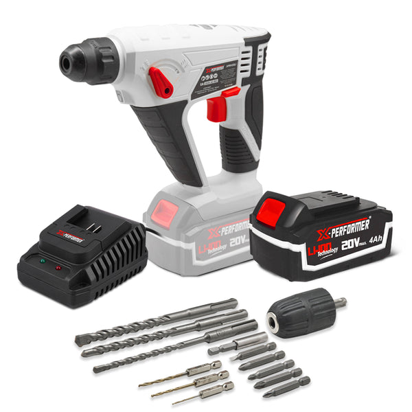 Marteau perforateur sans fil 20V – avec batterie & chargeur – X-Perfomer