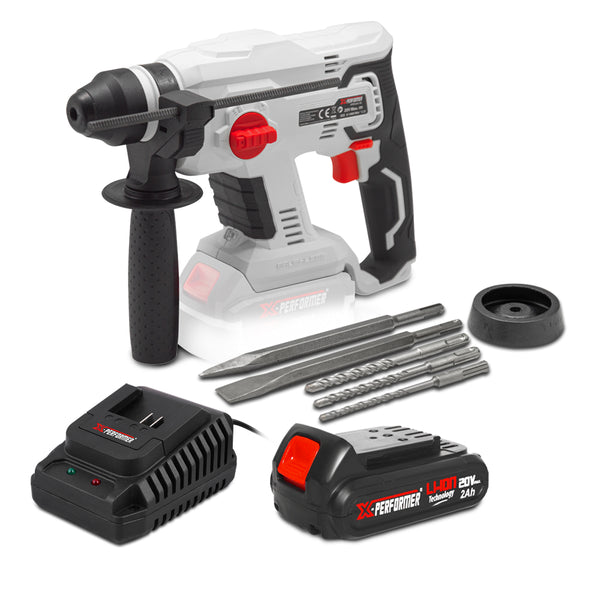 Marteau perforateur sans fil 20V  – avec batterie & chargeur – X-Performer