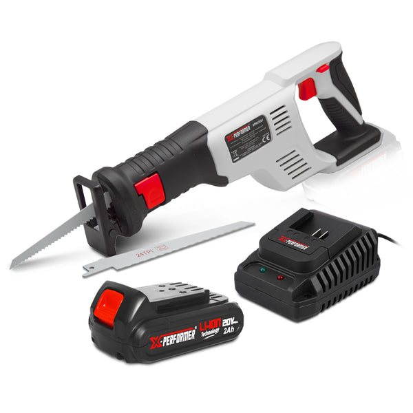 Scie sabre sans fil 20V  – avec batterie 2Ah & chargeur –  X-Performer