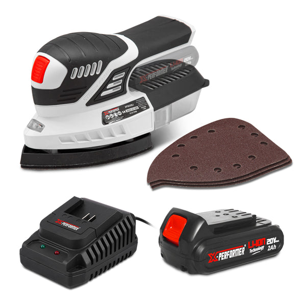 Ponceuse triangulaire sans fil 20V – avec batterie 2Ah & chargeur  –  X-Performer