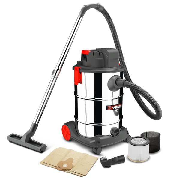 Aspirateur eau et poussières sans fil 20V – cuve inox 30L – sans batterie – X-Performer