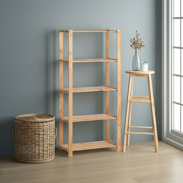 Étagère en bois  – 5 tablettes – 175×80×40 cm - charge maximale 125 kg