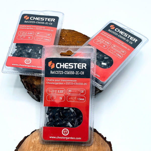 Lot de 3 chaînes 76 maillons pour tronçonneuse - CHESTER