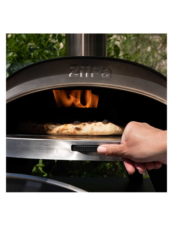 Ziipa Anthracite Pizza Oven – Durable Stainless Steel, Rotating Stone, Cooks in Under One Minute