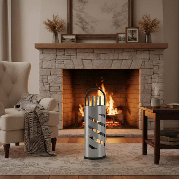 Stainless Steel Fireplace Tool Set – 5-Piece Complete Set, 67 cm