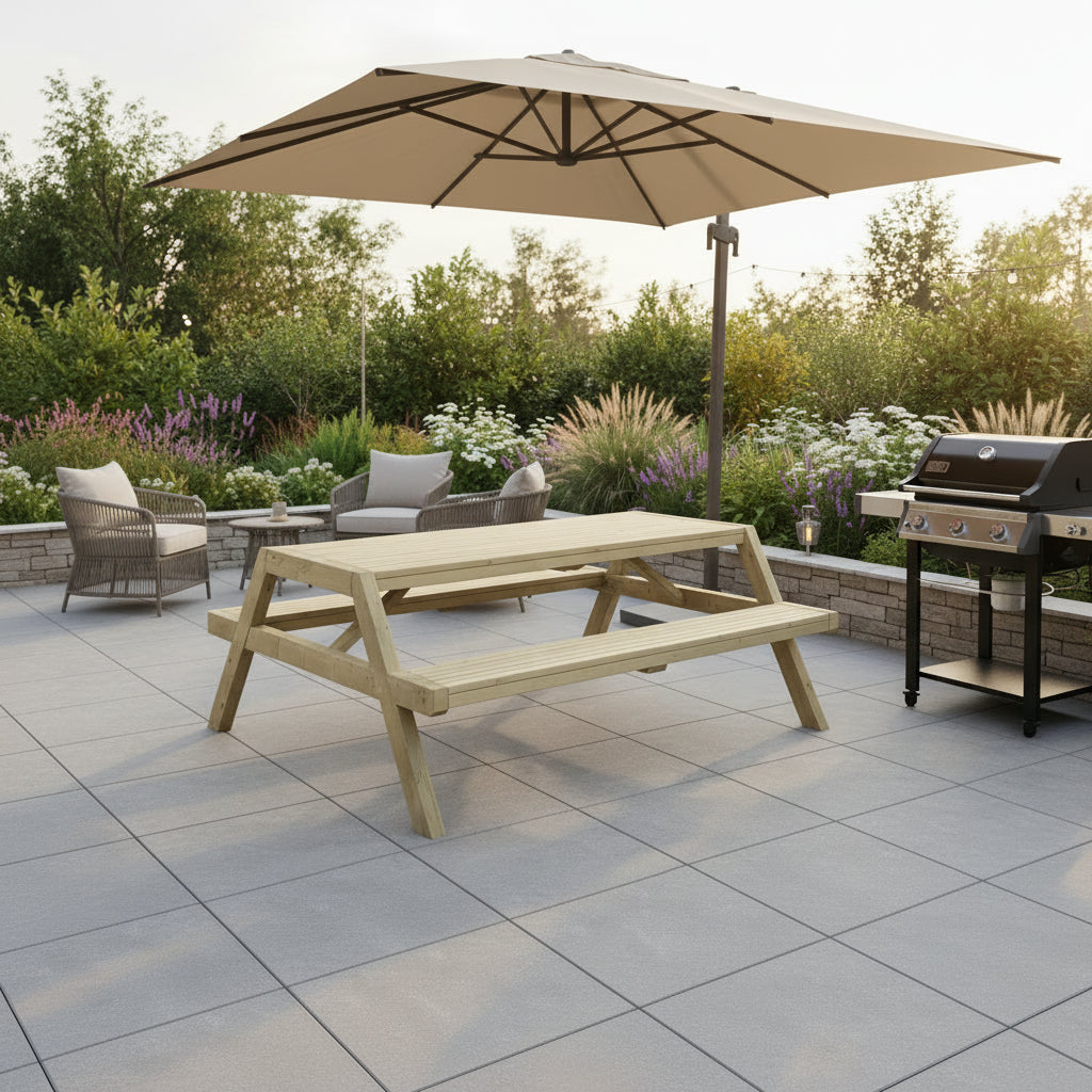 Splendid pressure-treated wood picnic table | Chestergarden – ChesterGarden